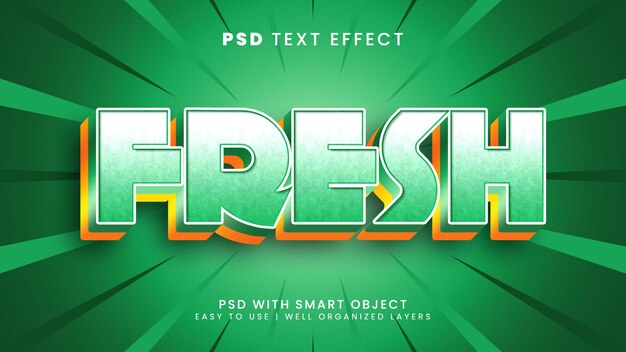 Fresh 3d editable text effect with green and garden font style