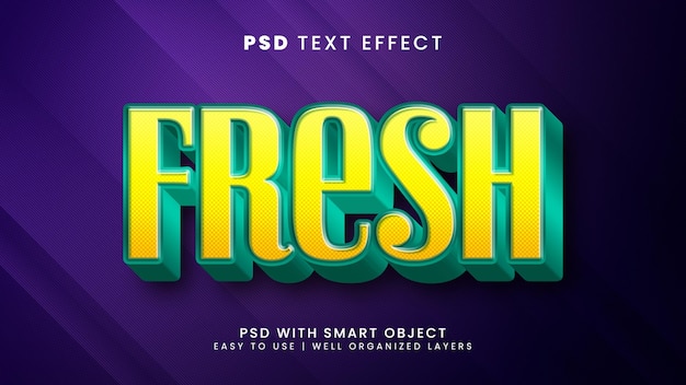 Fresh 3d editable text effect with organic and healthy text style