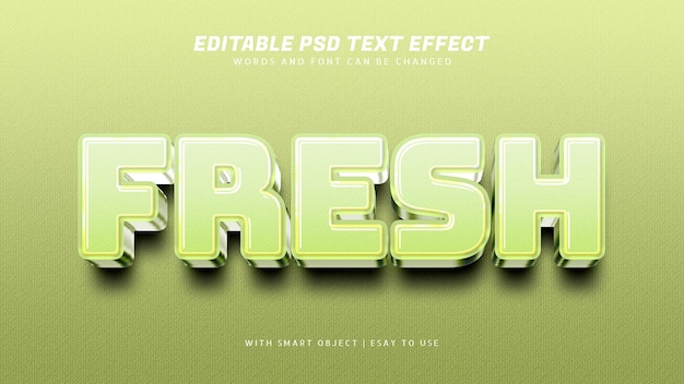 新鮮的 3D 文字效果可編輯