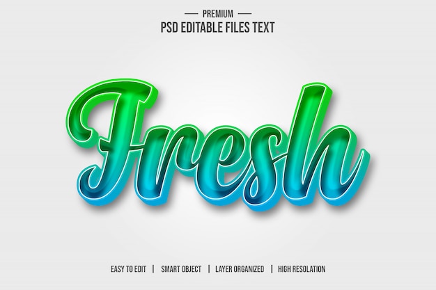 Fresh 3d text style effect