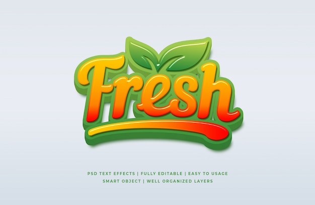 fresh 3d text style