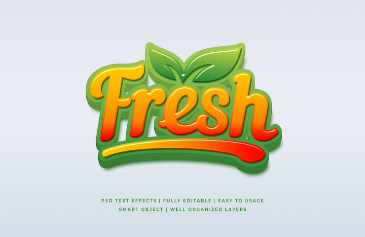 PSD fresh 3d text style