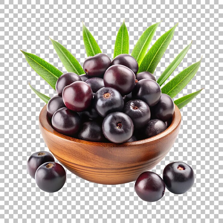 PSD fresh acai fruit isolated on a transparent background