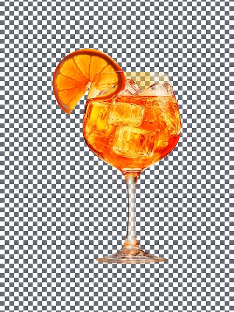 PSD fresh aperol spritz glass isolated on transparent background