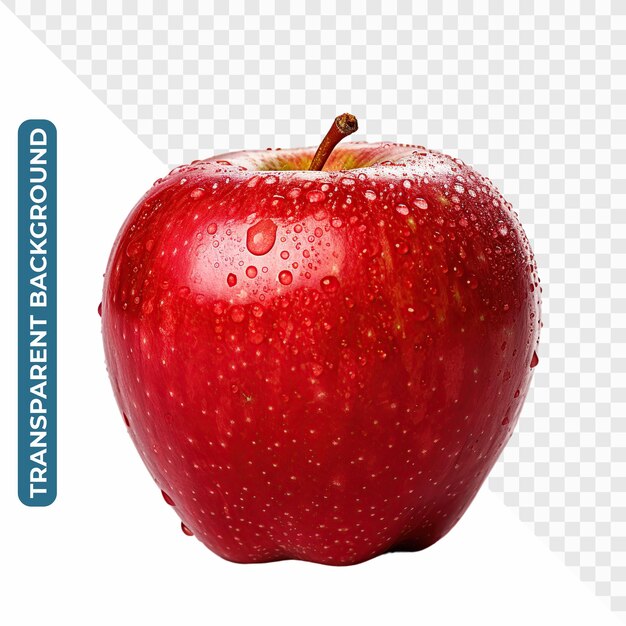 Fresh apple with water droplets transparent PSD