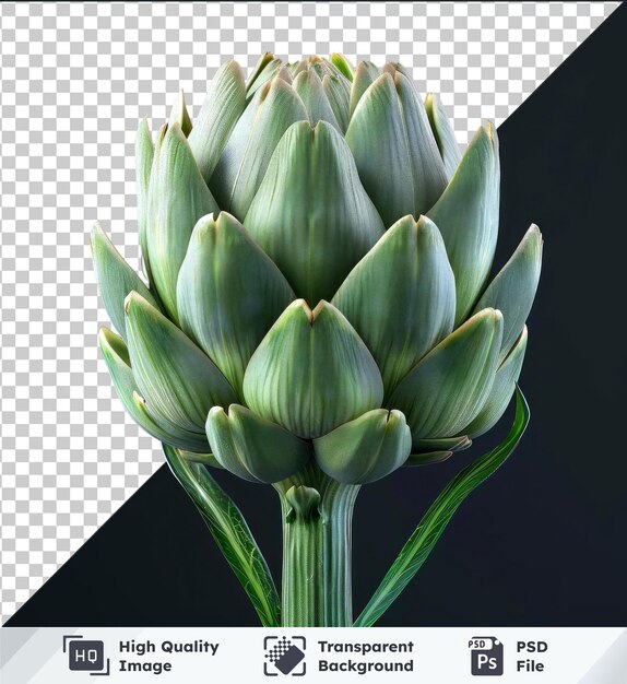 PSD fresh artichoke mockup on a black background