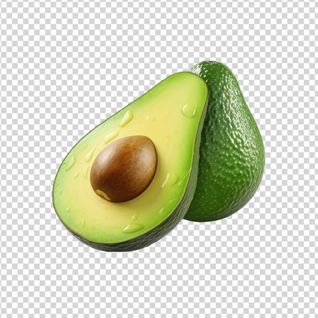 PSD fresh avocado isolated on transparent background