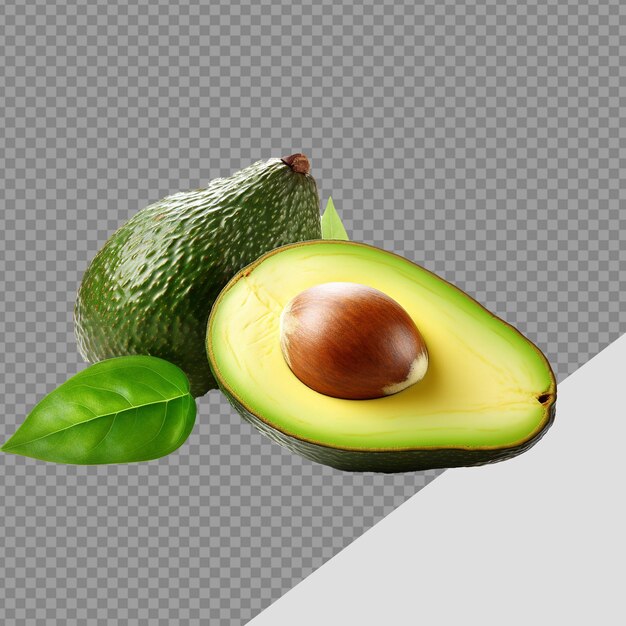 Png di avocado fresco isolato su sfondo trasparente