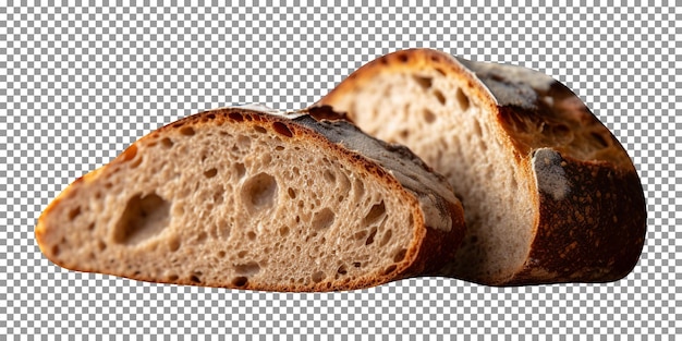 PSD pagnotta di pane a lievitazione naturale appena sfornata isolata su sfondo trasparente