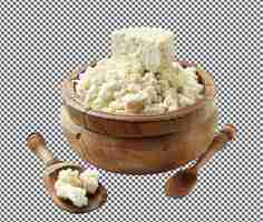 PSD fresh and beautiful cottage cheese isolated on transparent background