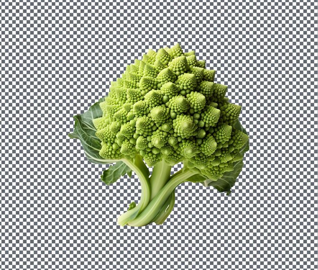 PSD fresco e bellissimo broccolo romanesco isolato su sfondo trasparente