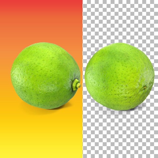 PSD fresh bergamot fruit isolated on transparency