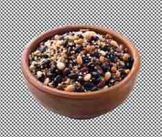 PSD fresh black bean and quinoa salad isolated on transparent background