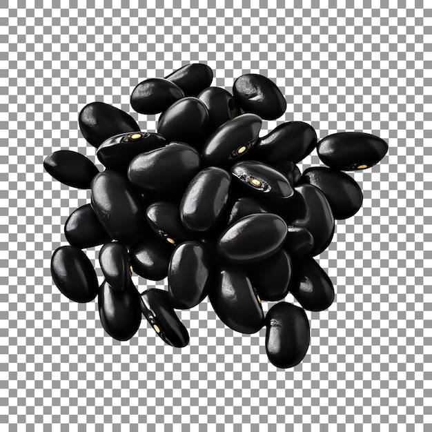 PSD fresh black beans isolated on transparent background