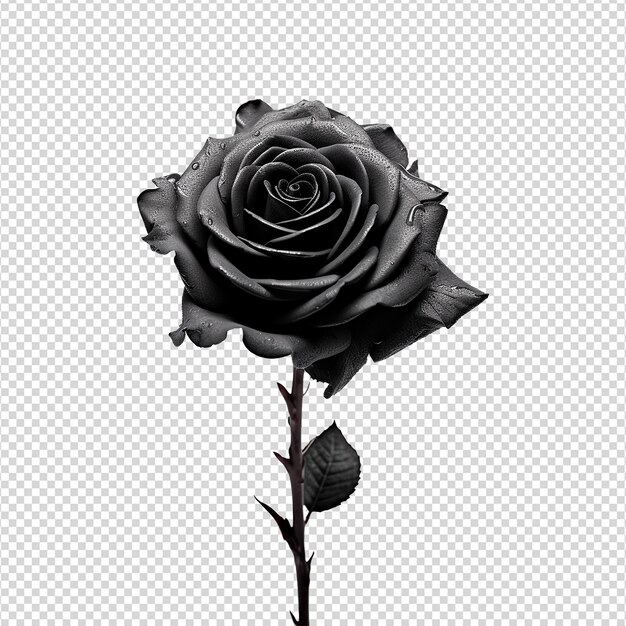 PSD fresh black rose isolated on transparent background