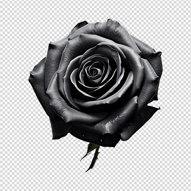 PSD fresh black rose isolated on transparent background