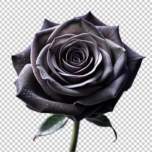 PSD fresh black rose isolated on transparent background