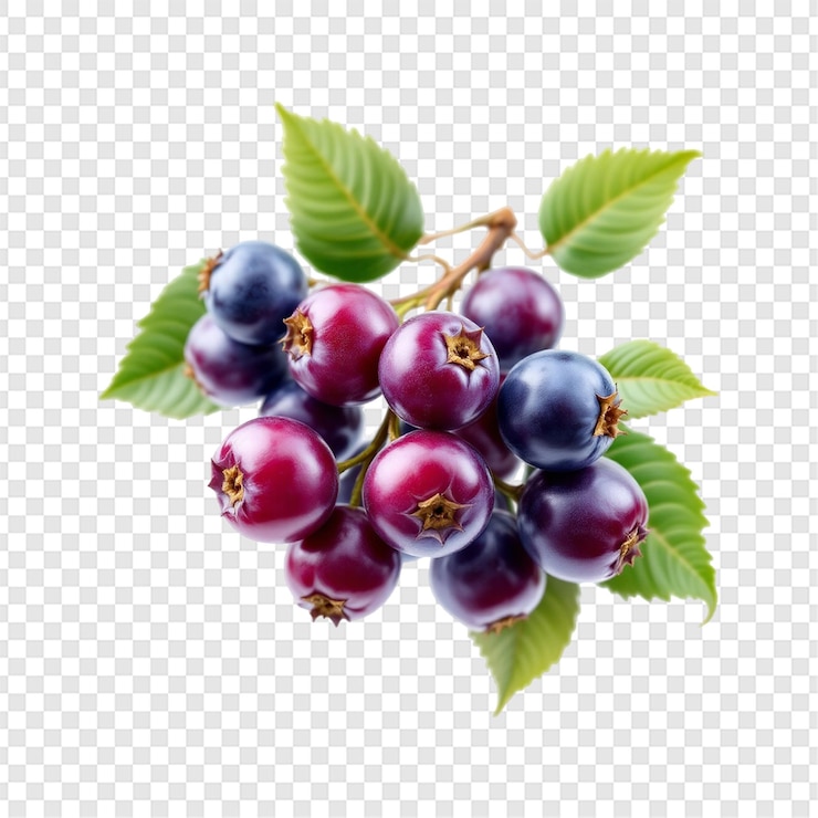 PSD fresh blueberries isolated on transparent background