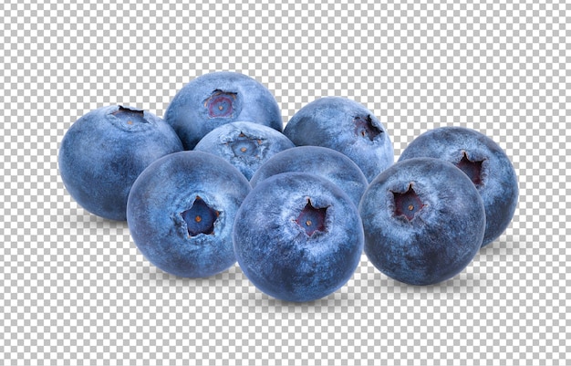 PSD fresh blueberry isolated on white background