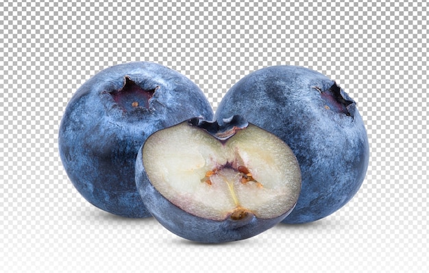 PSD fresh blueberry isolated