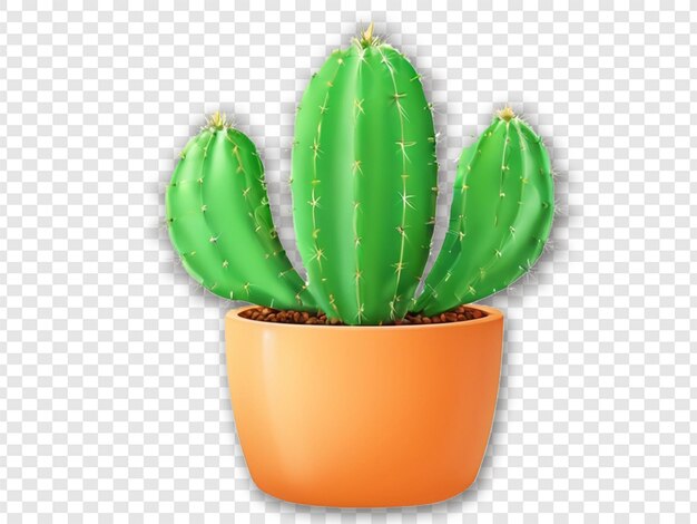 PSD fresh cactus in pot with transparent background