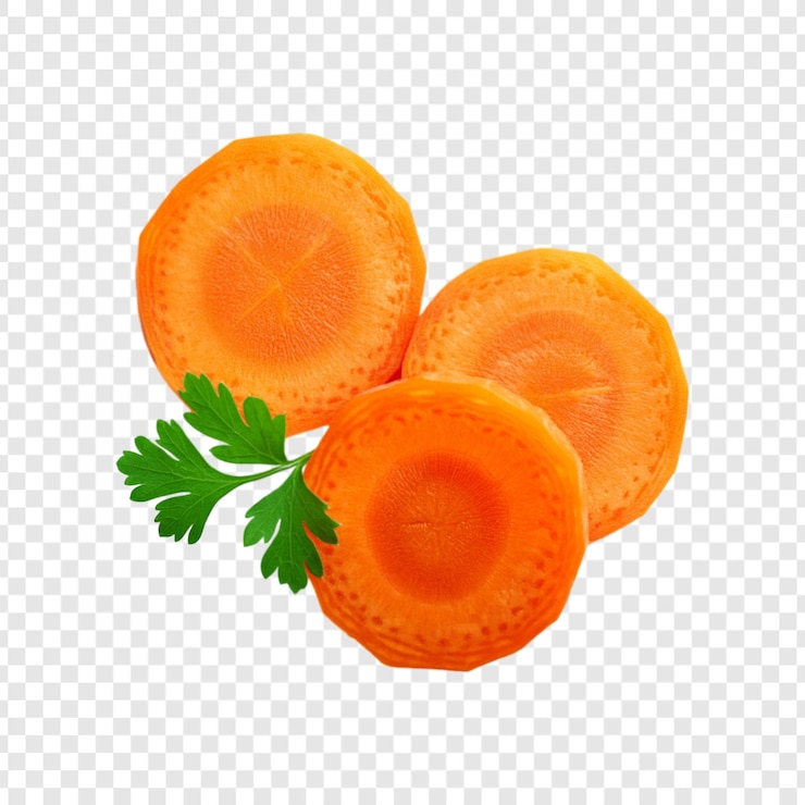 PSD свежие кусочки моркови