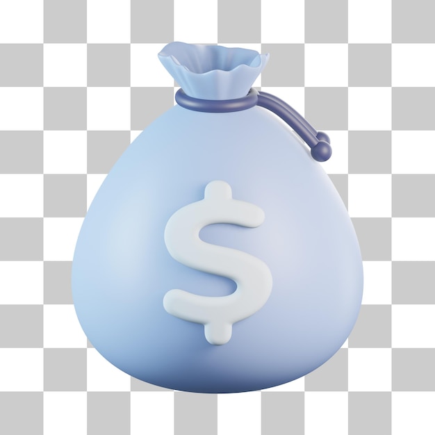 Fresh cash money bag 3d icon