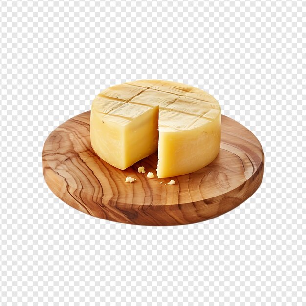 Fresh cheese slice isolated on a transparent background by AI generative
