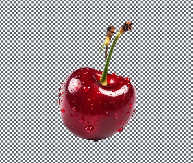 PSD fresh cherry isolated on transparent background