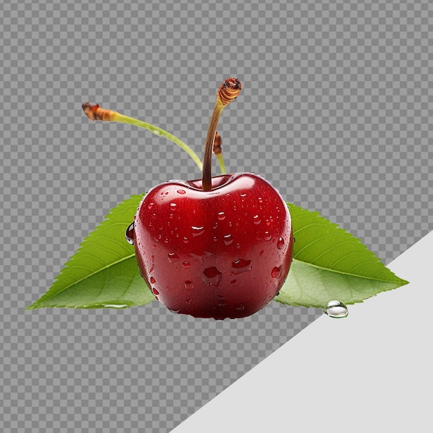 PSD fresh cherry png isolated on transparent background