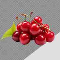 PSD fresh cherry png isolated on transparent background