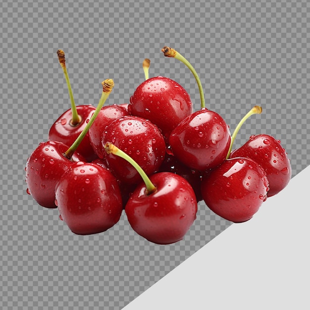 Fresh cherry png isolated on transparent background