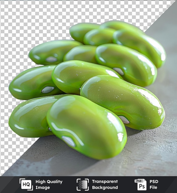 PSD fresh christmas lima beans on a table