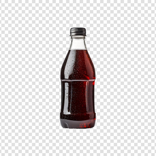Fresh cold drink in a bottle on a transparent background