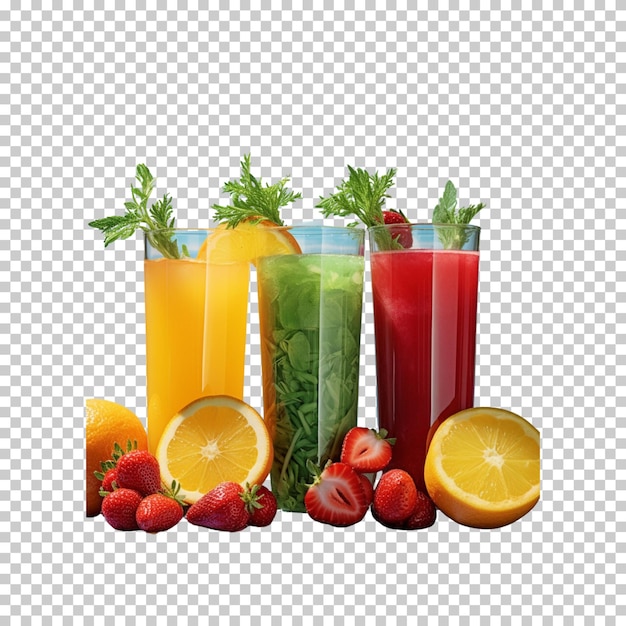 PSD fresh and cold orange juice in glass isolated on transparent background