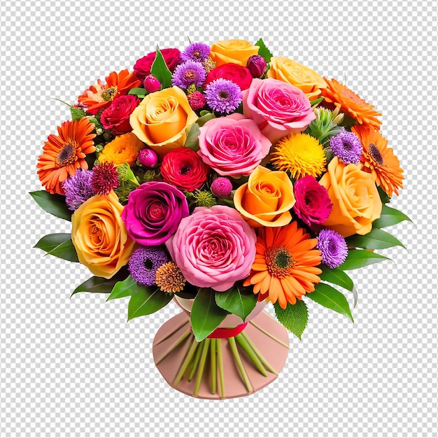 PSD a fresh colorful bouquet flowers for gift