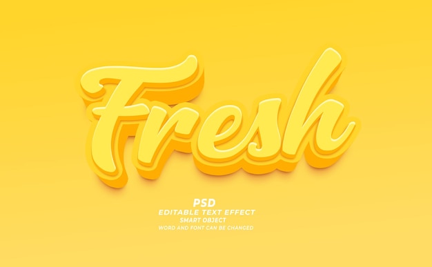 フレッシュクリーム PSD 3D 編集可能なテキスト効果