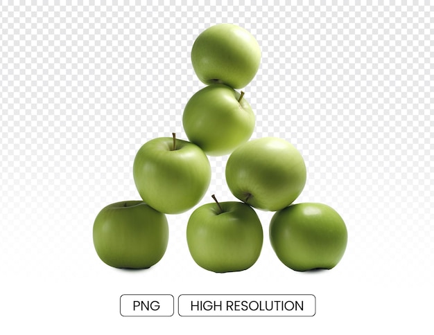 PSD fresh and crisp pile of green apple triangles juicy fruits ready to eat