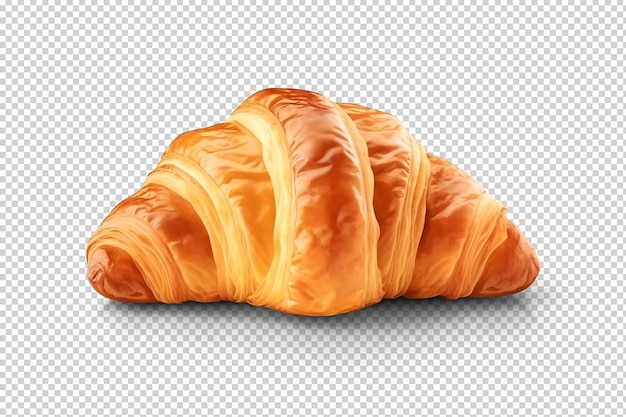 Fresh croissant cutout on transparent