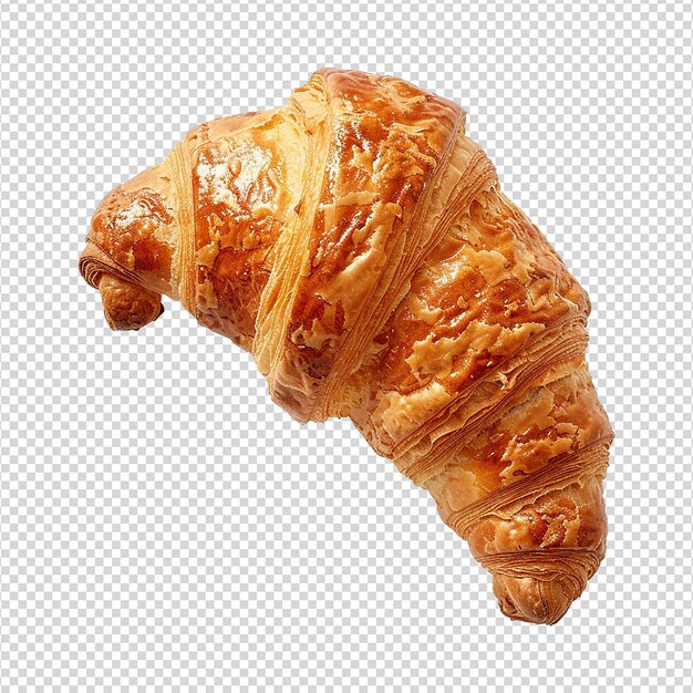 Croissant fresco isolato su sfondo trasparente