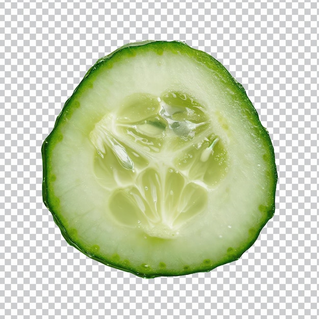 fresh cucumber slice on isolated on transparent background