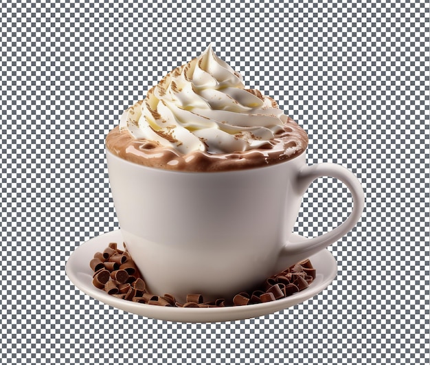 PSD fresh and delicious hot chocolate rich isolated on transparent background