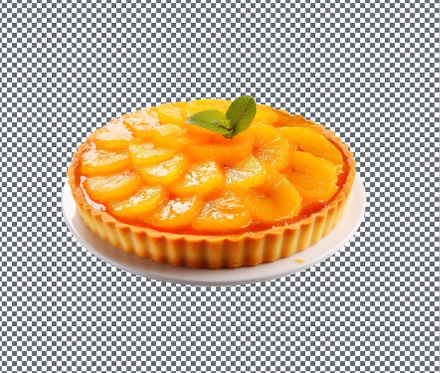 PSD fresh and delicious oranges tart isolated on transparent background