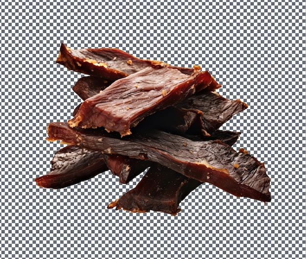 PSD fresh and delicious smoked jerky isolated on transparent background