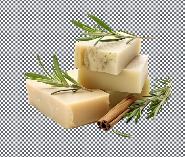 PSD fresh diy herbal soap isolated on transparent background