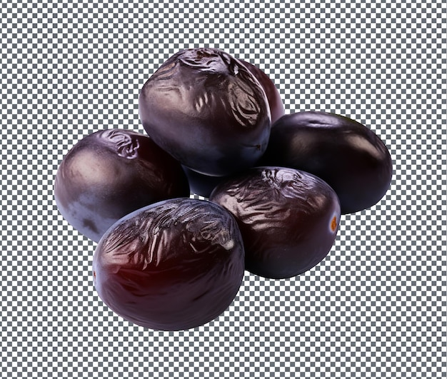 PSD fresh dried plums isolated on transparent background