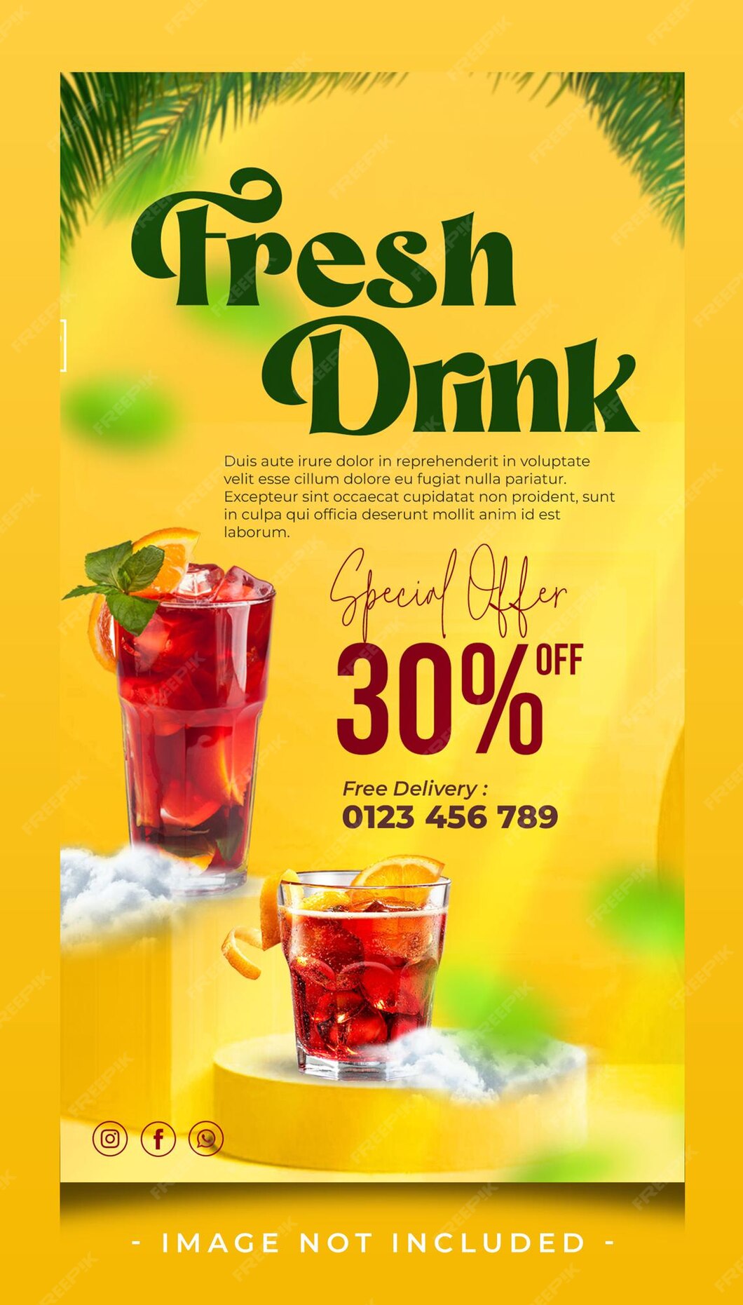 Premium PSD Fresh drink instagram story vertical banner