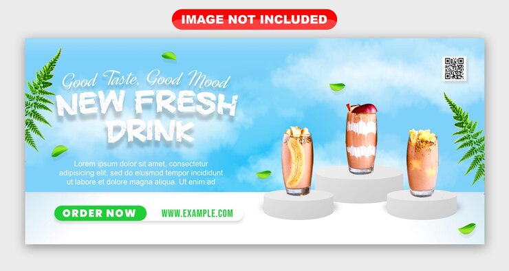 PSD fresh drink menu banner template