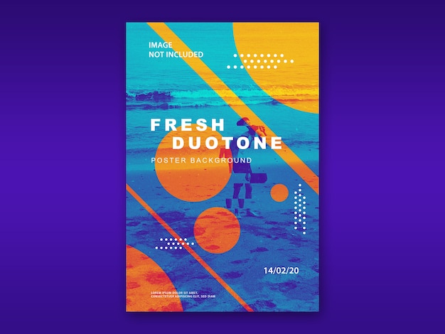 Fresh duotone poster mockup design