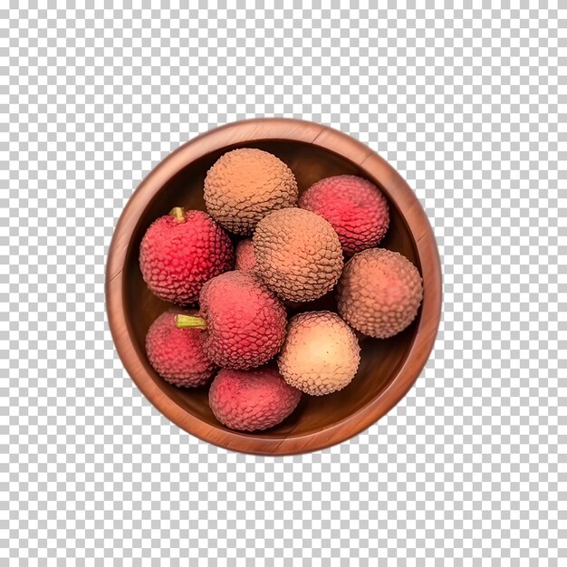 Fresh durian in a bowl on transparent background